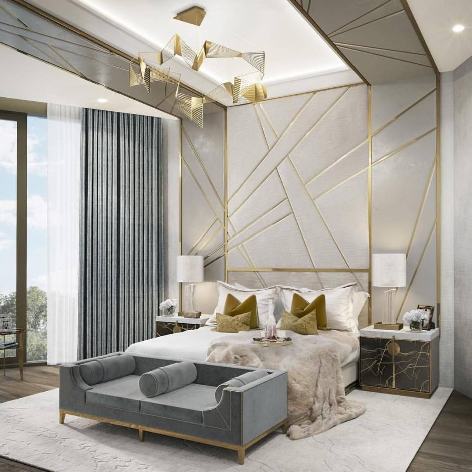Golden modern bedroom