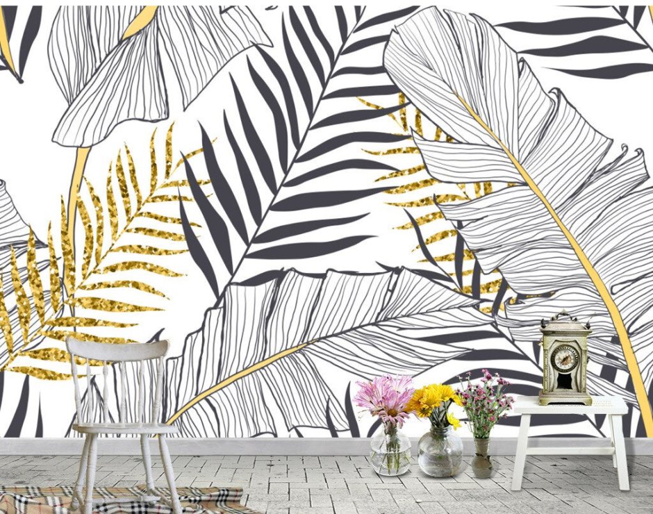 Mural painting black and white