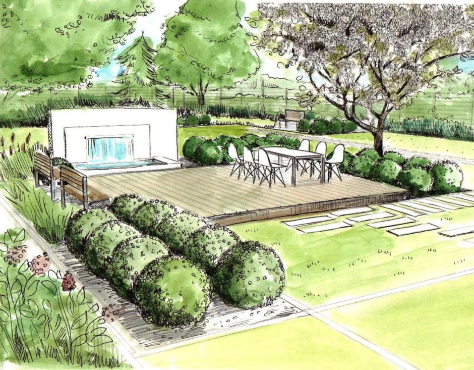 Garden and Landscape Sketches by Top Designers | Architectural Digest