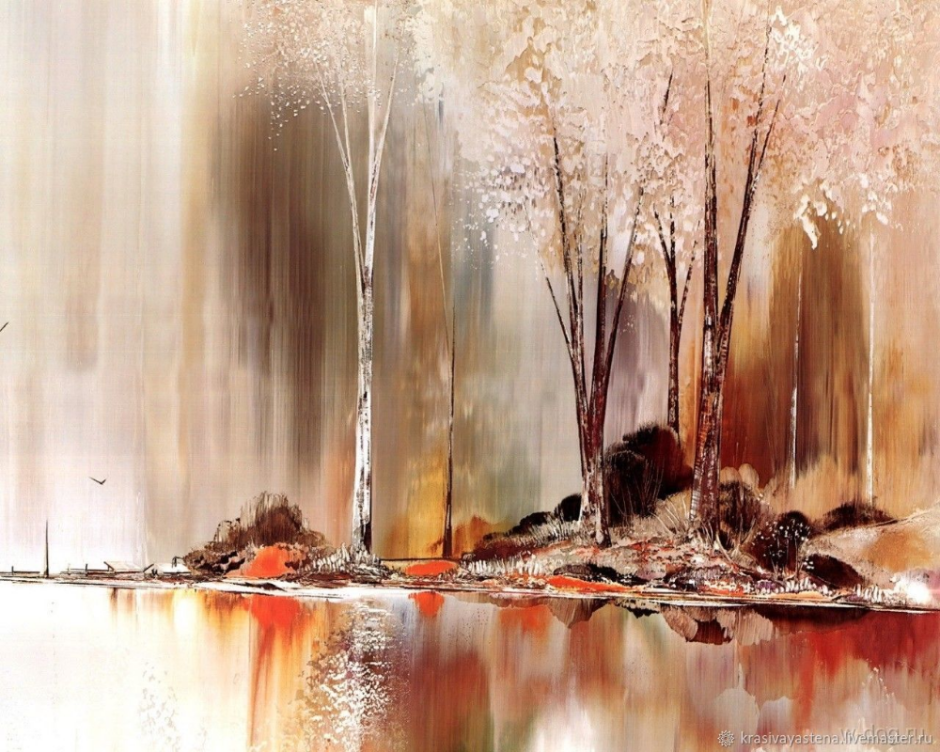 Abstract landscape oil painting