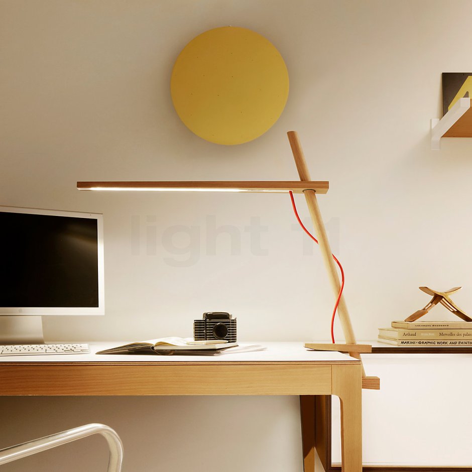 Table lamp desk at night