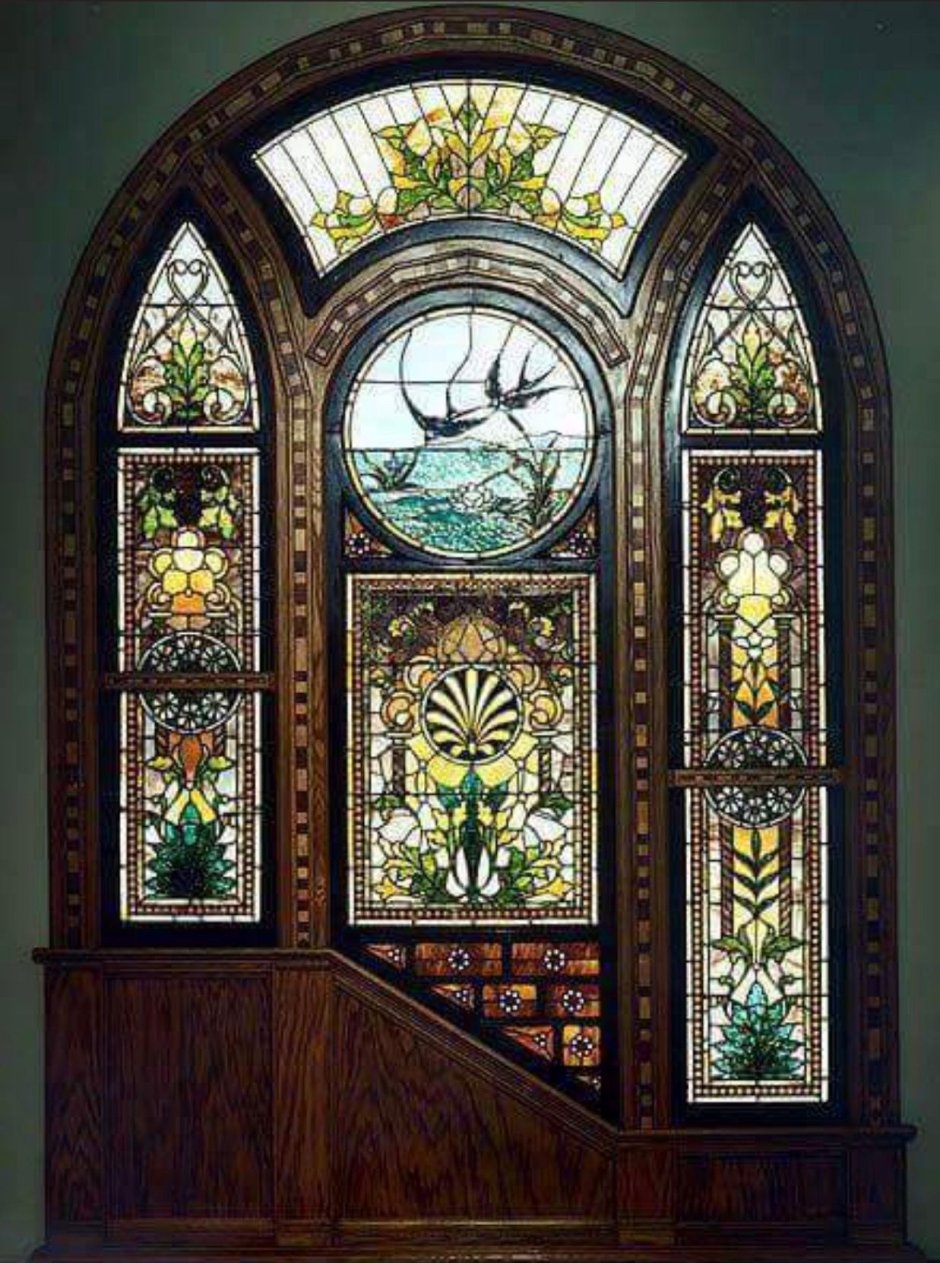 Stained glass in the door