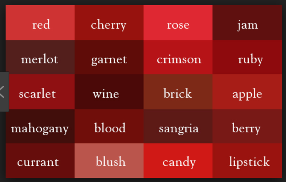 Color names in english