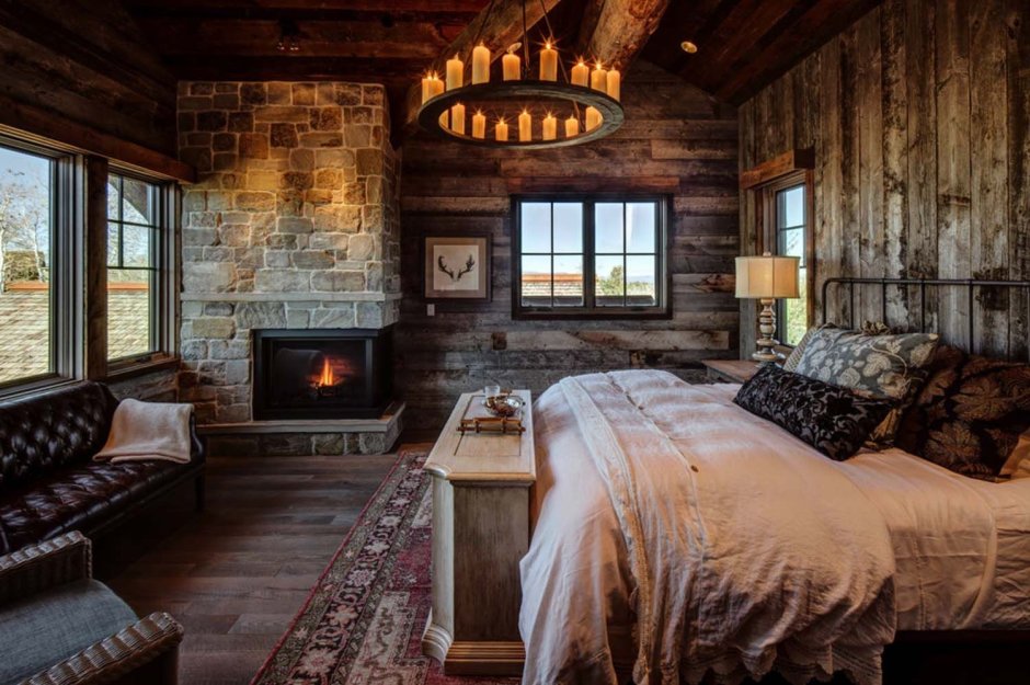Wooden cabin inside