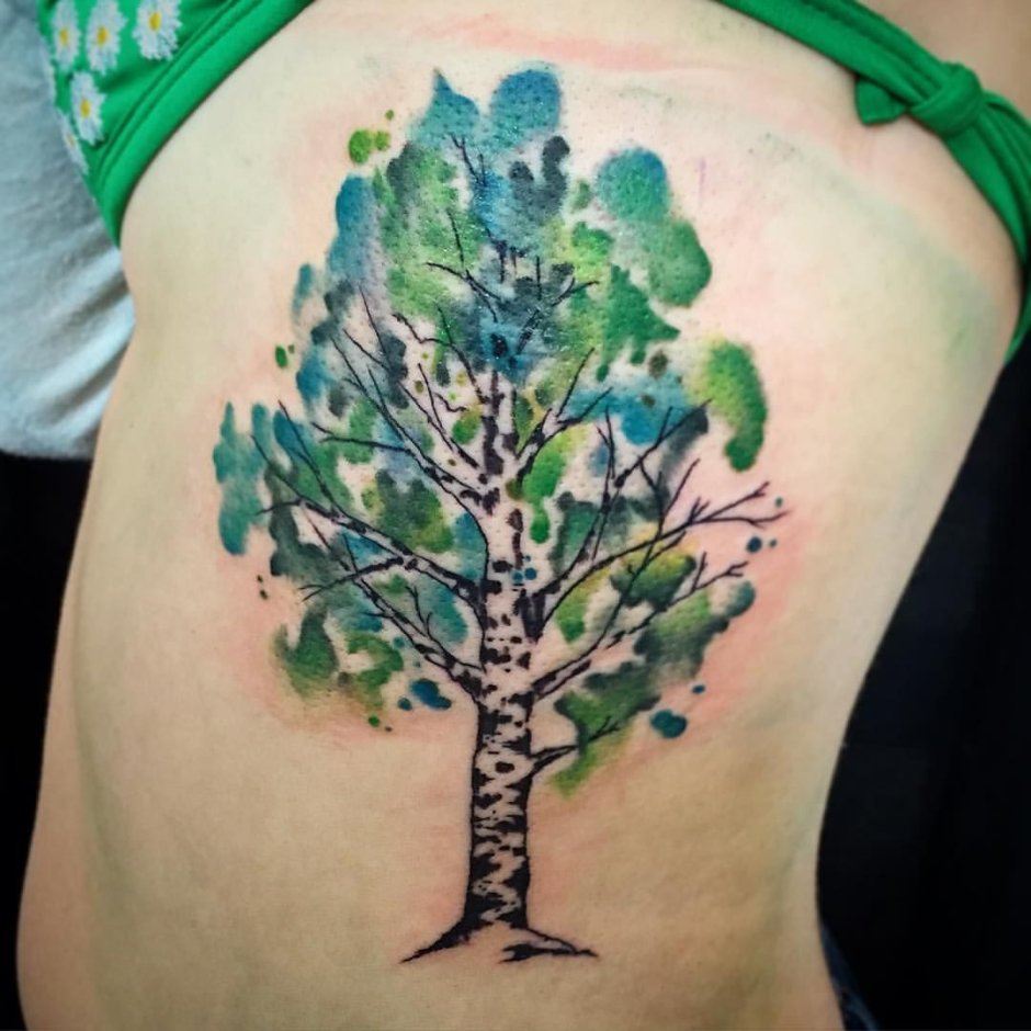 Birch with color done by Zera Anderson at Brite Idea Ypsilanti, MI : r/ tattoos