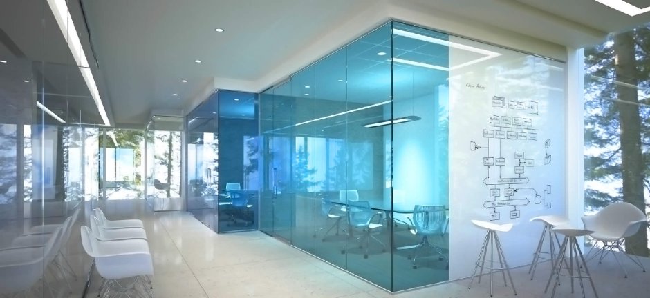 Transparent glass panel