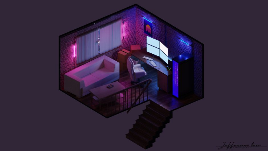 Room cyberpunk style