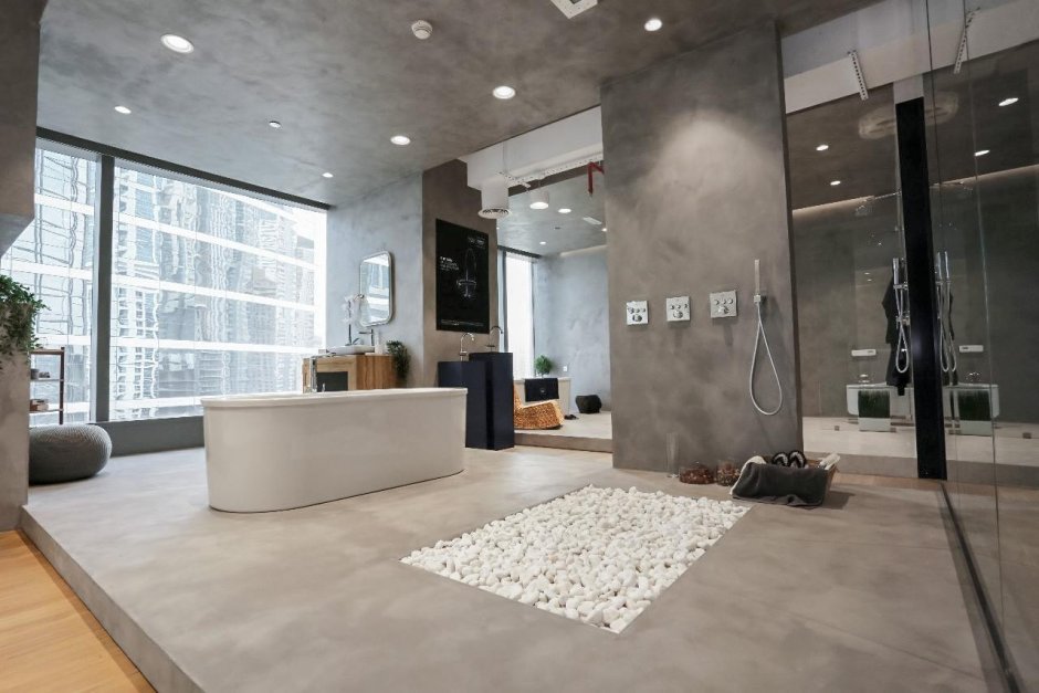 Concrete wall and floor