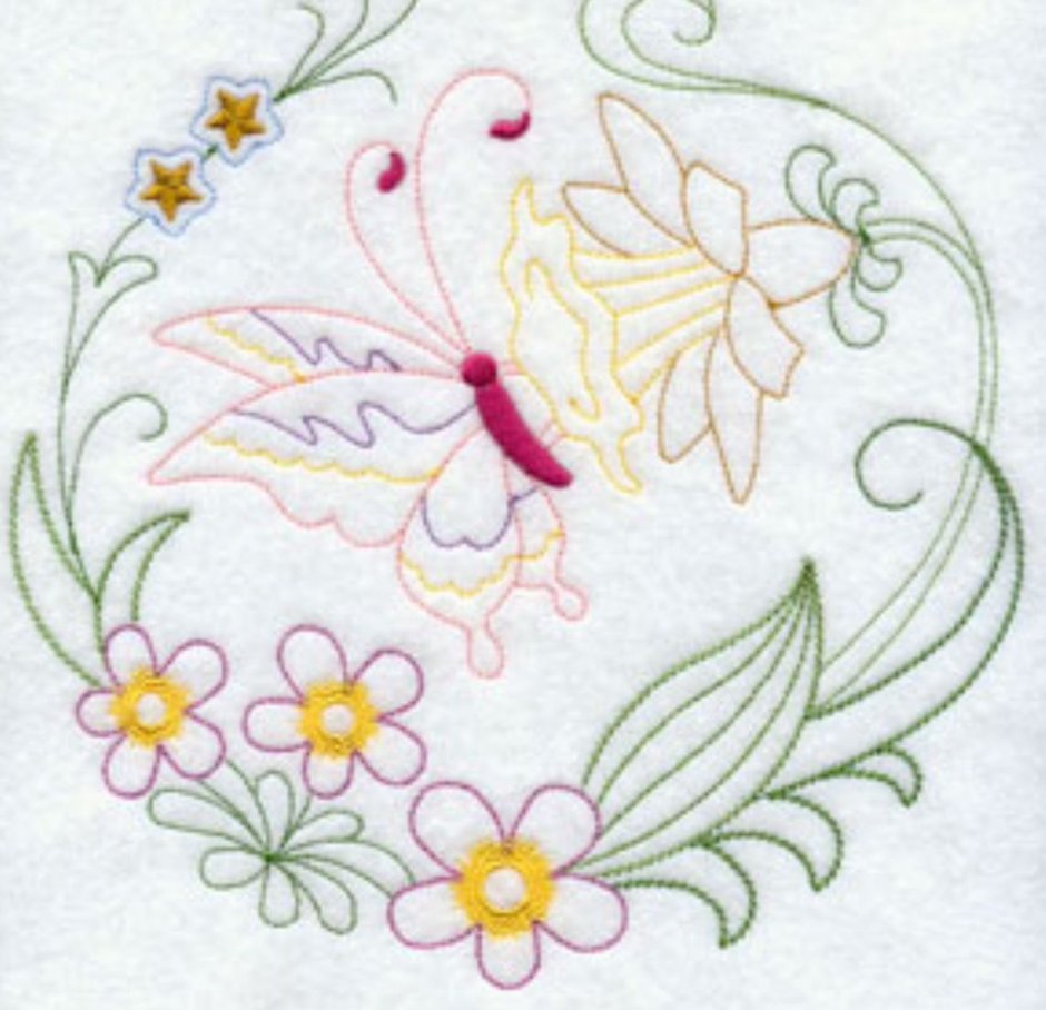 Embroidery butterfly design