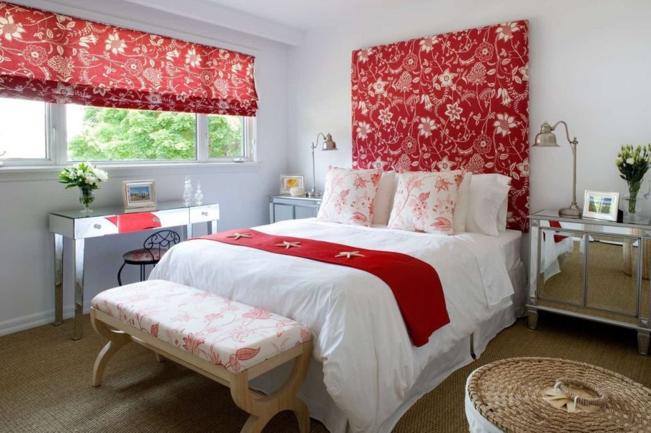 Red and white room
