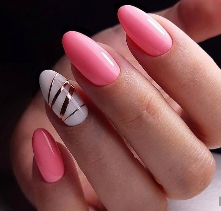 Playful Pink Long Almond Pink Everyday Press On Nails – RainyRoses