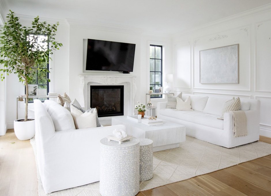 White living room corner
