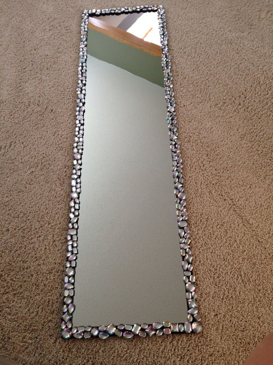 Glass tile mirror frame