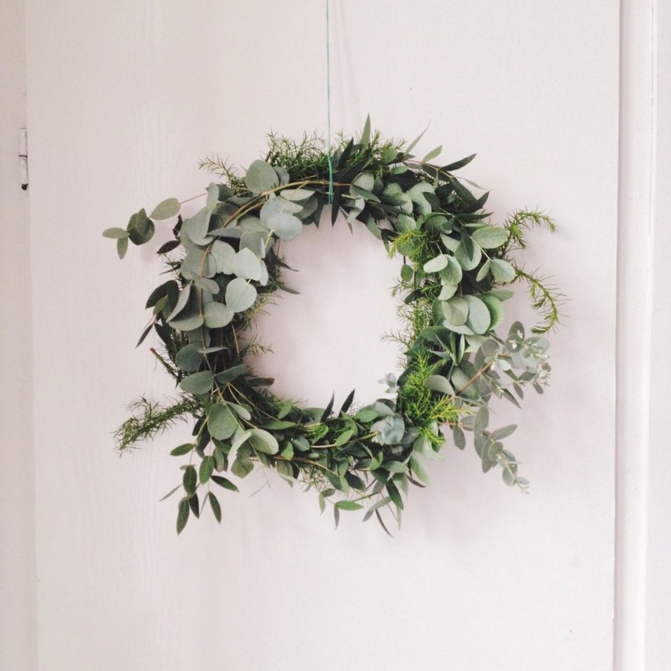 White door wreath