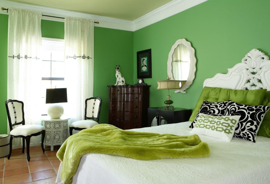 Green bed room colour