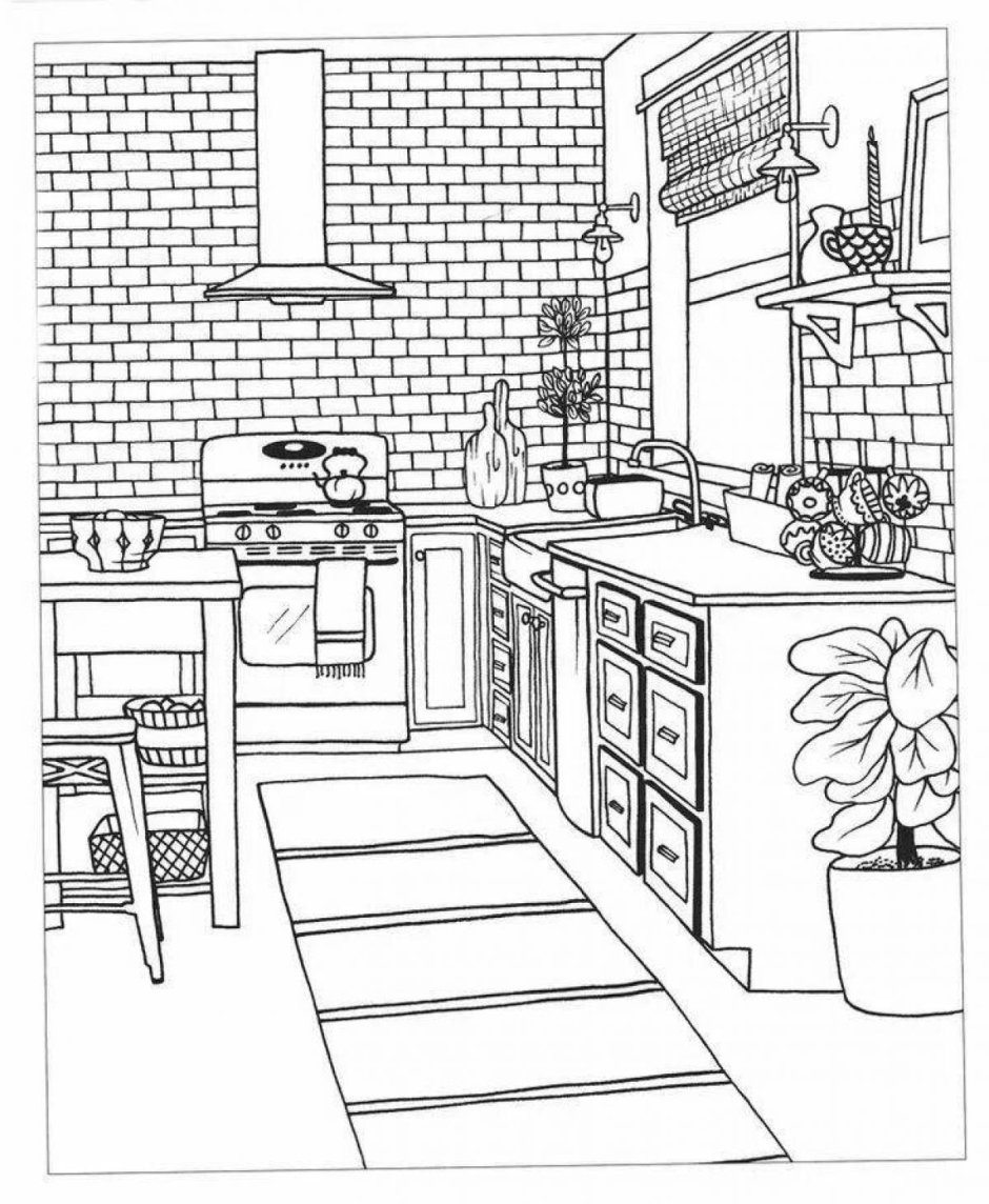 Kitchen room drawing