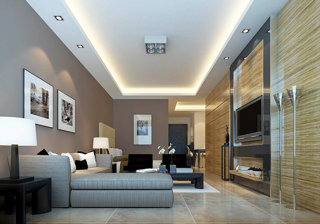 Luxury modern living room ceiling design - 78 photo