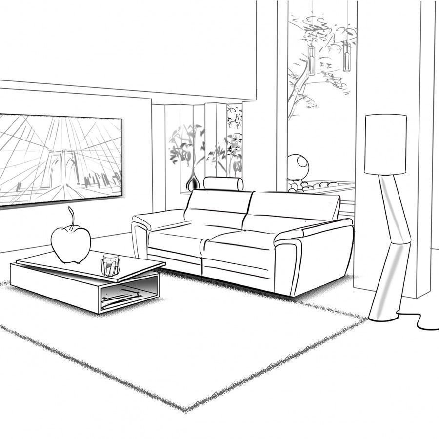 How to draw living room
