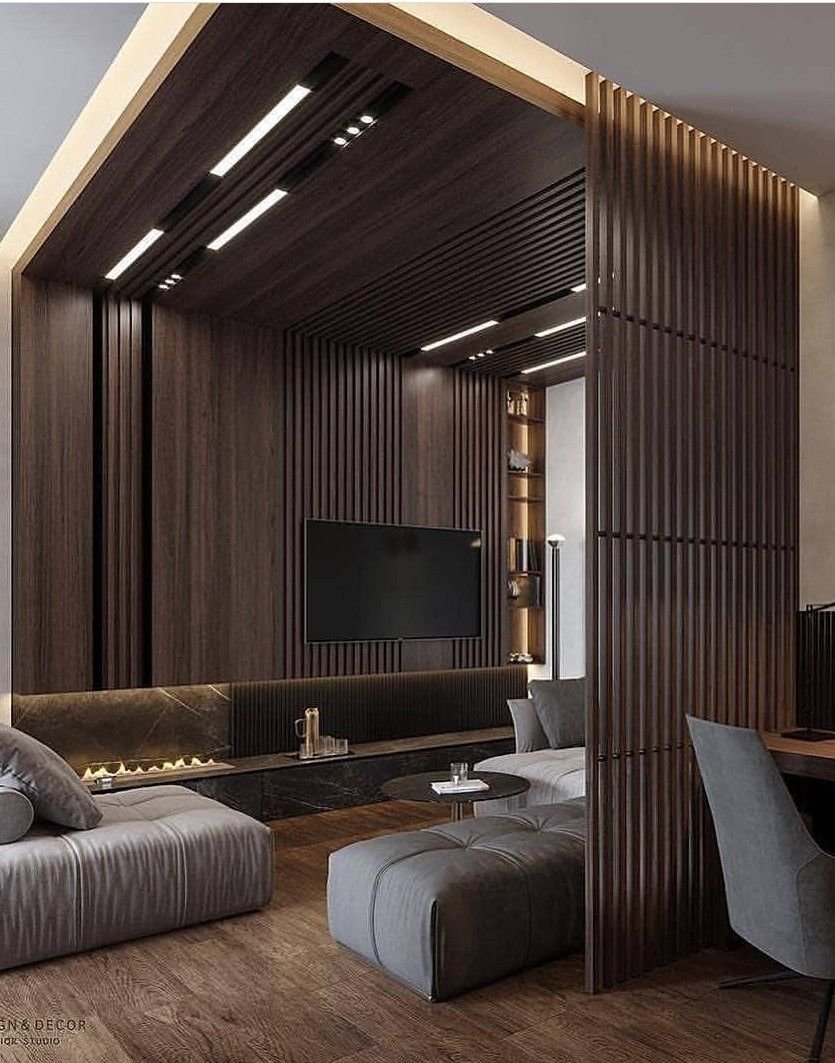 Panel decorativo efecto madera PVC fácil instalación  Luxury living room,  Apartment living room design, Home design living room