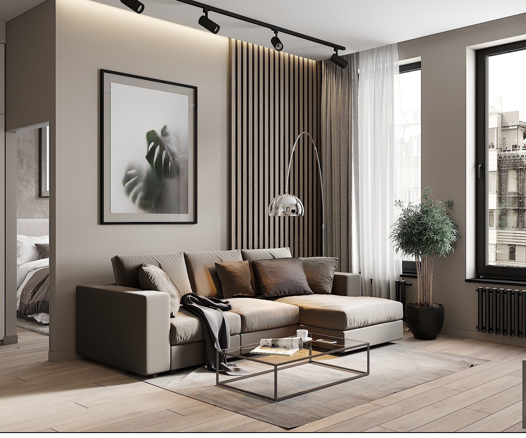 Profile light design for living room - 77 photo