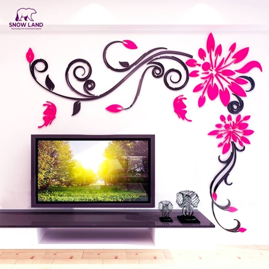 Acrylic wall design for living room