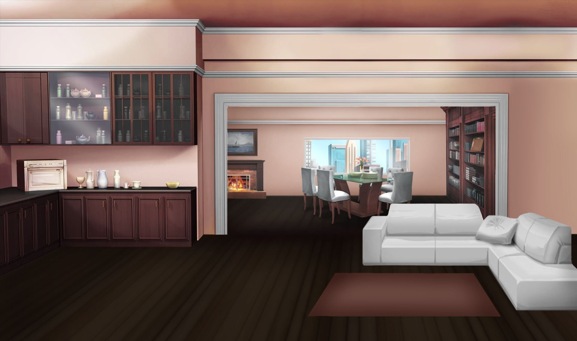 apartment view on small japanese city, cozy gaming room, pastel colors,  wood floor, light room big windows - AI Generated Artwork - NightCafe  Creator