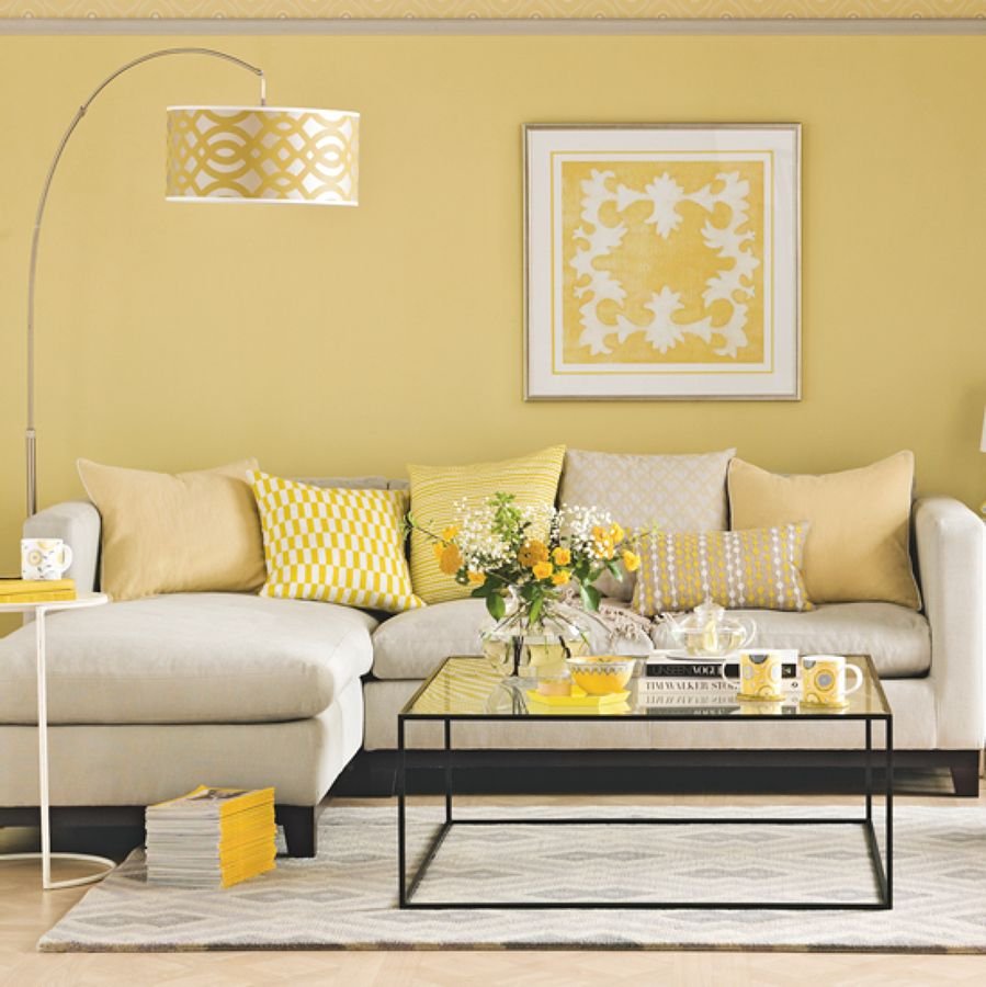 Yellow wall art for living room