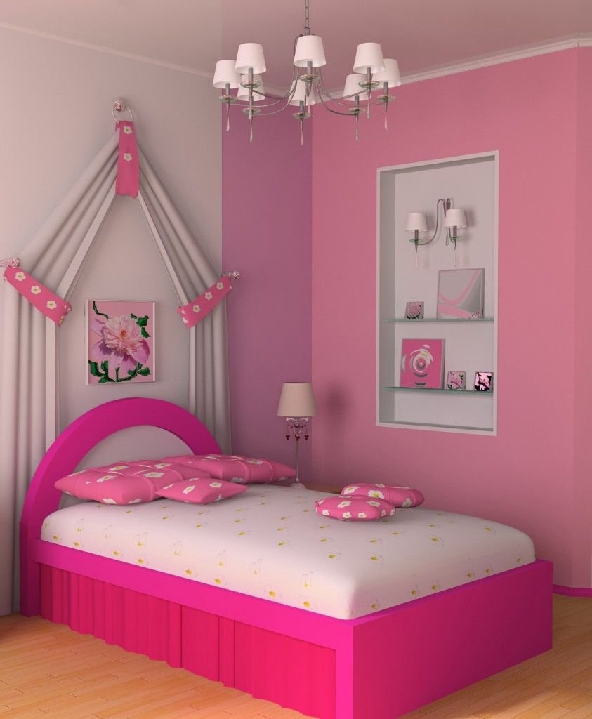 Pink colour room decoration