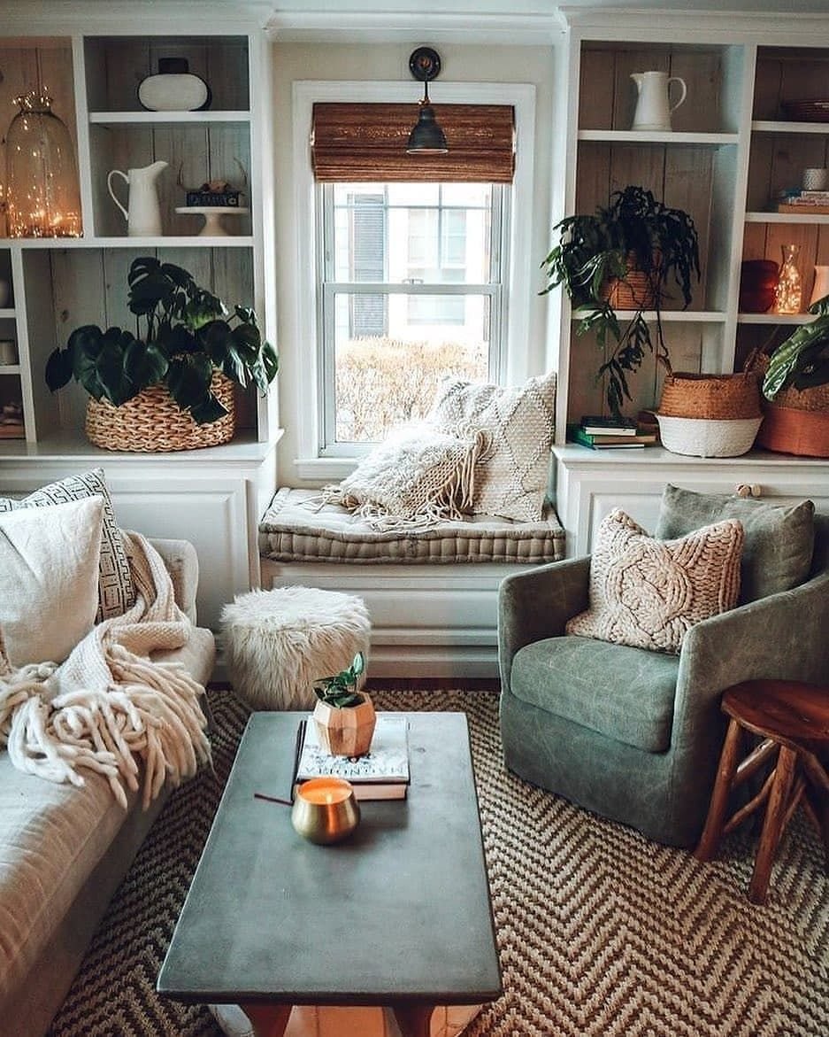 Warm modern cozy living room