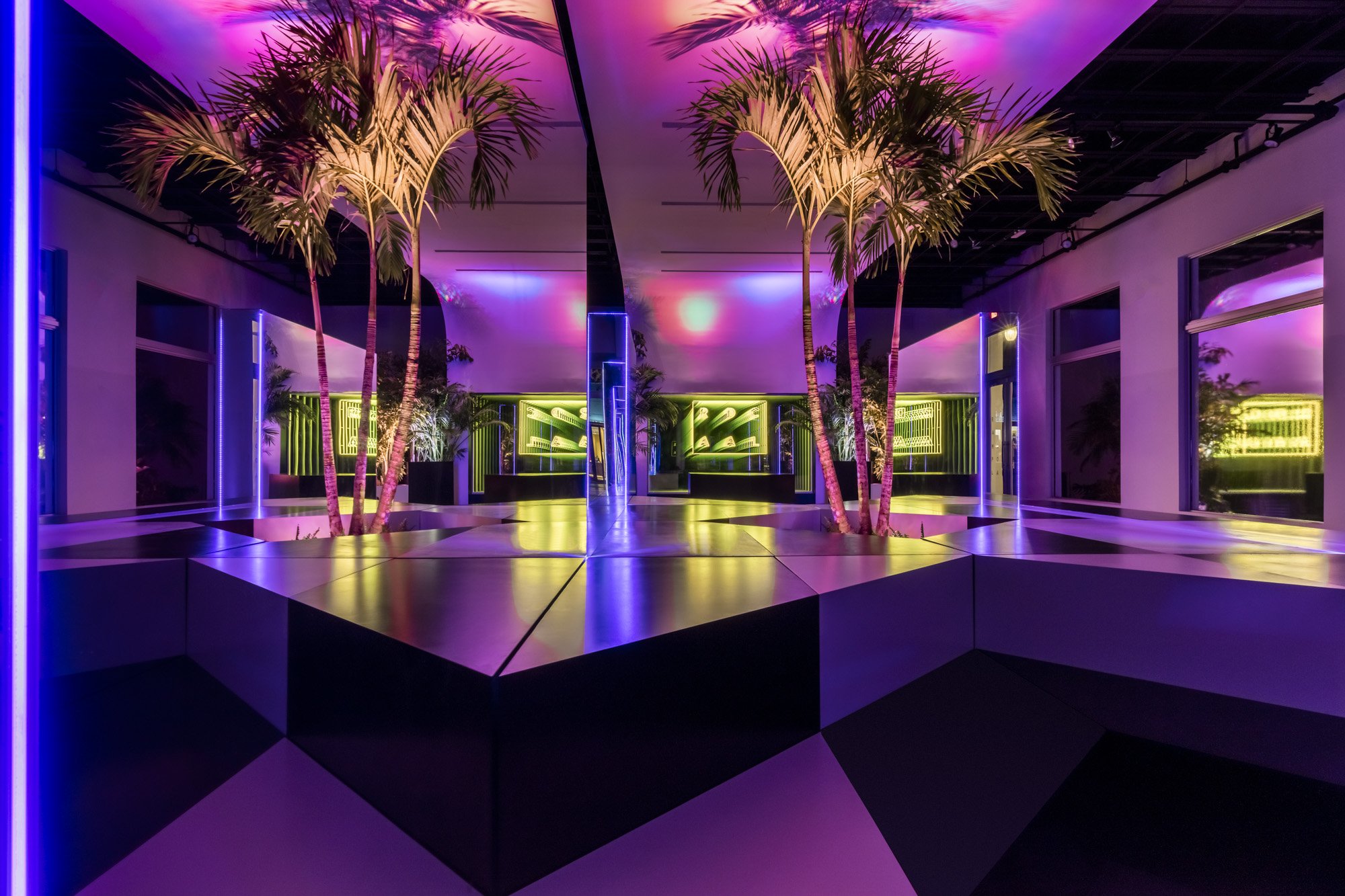 Retro Aesthetic Pink Blue Laser Beams Reflect Fluorescent Neon Hall - 4K,  Stock Video - Envato Elements