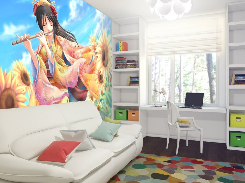Anime living room decor