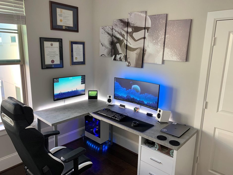 Home office and game room