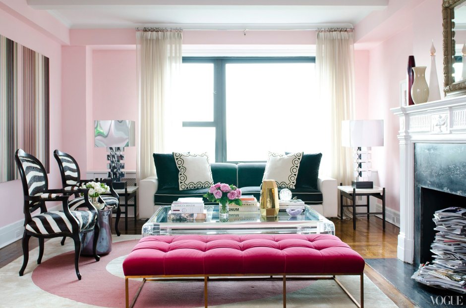 Pink living room furniture