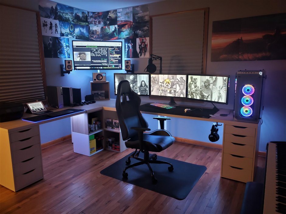 Black white gaming room