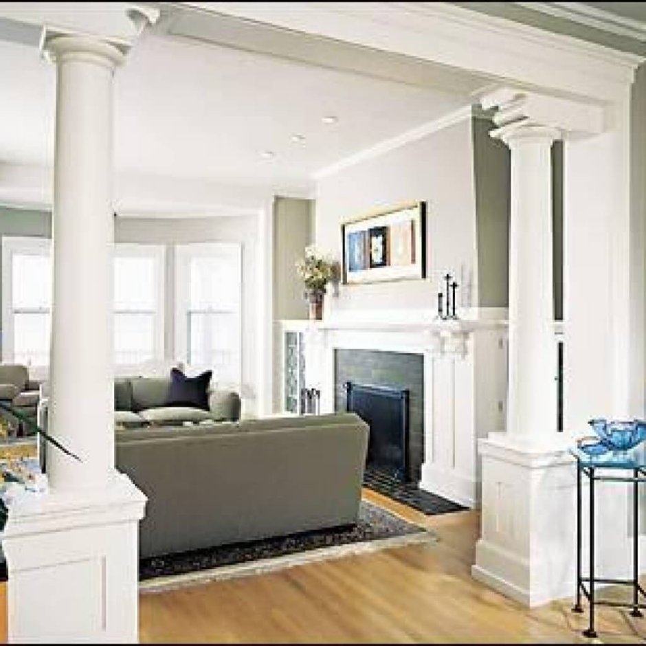 Living room with columns