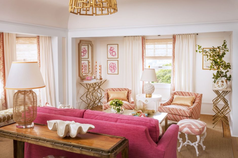 Light pink sofa living room