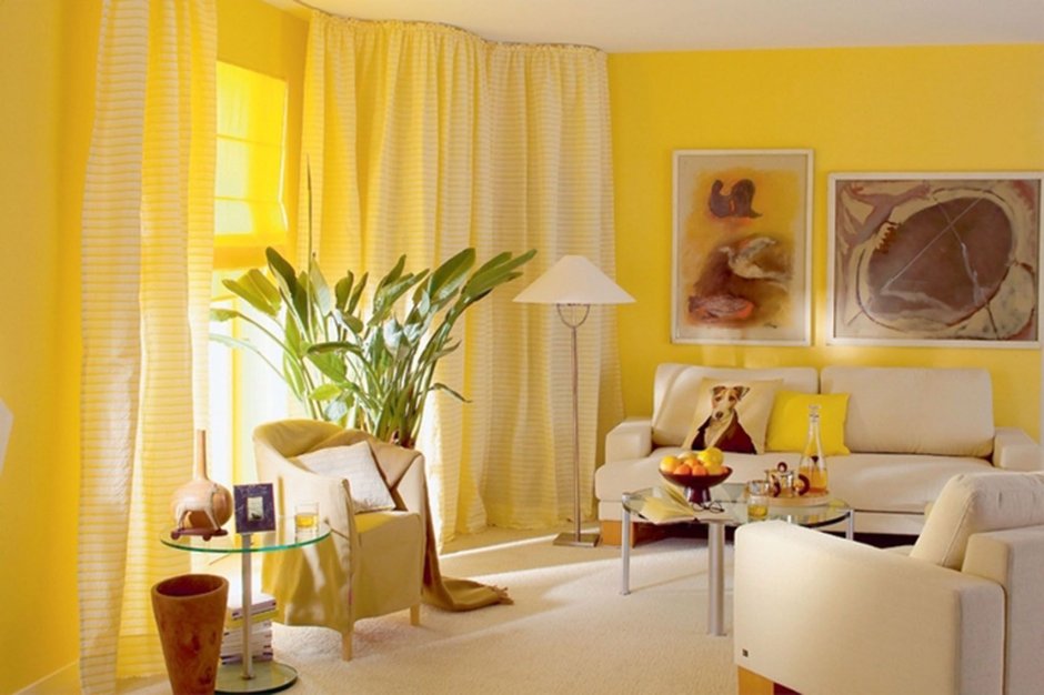 Yellow color room combination