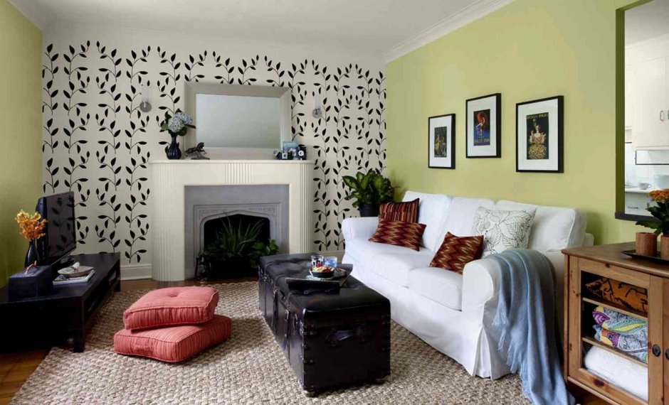Wallpaper color combination for living room