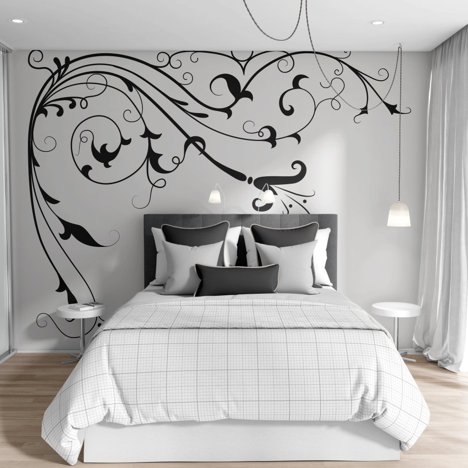 Bed room wall drawing