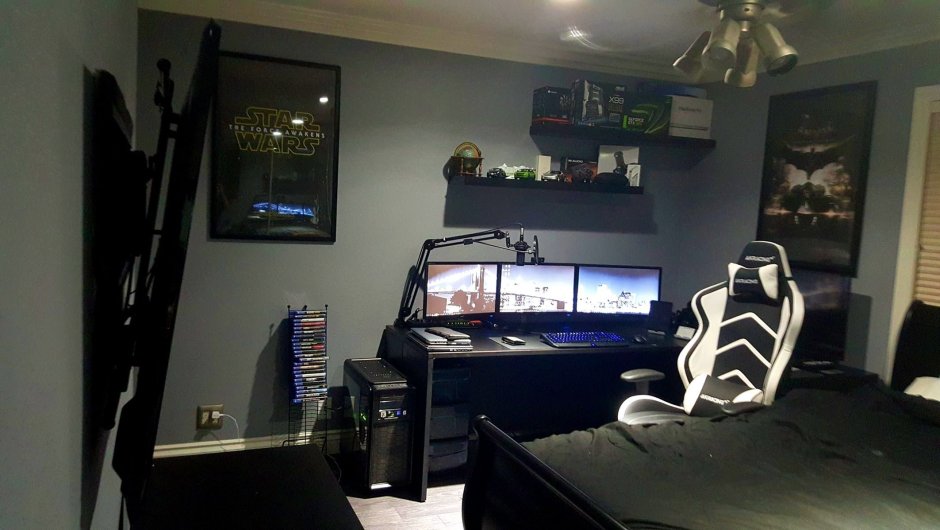 Black and white gaming room ideas