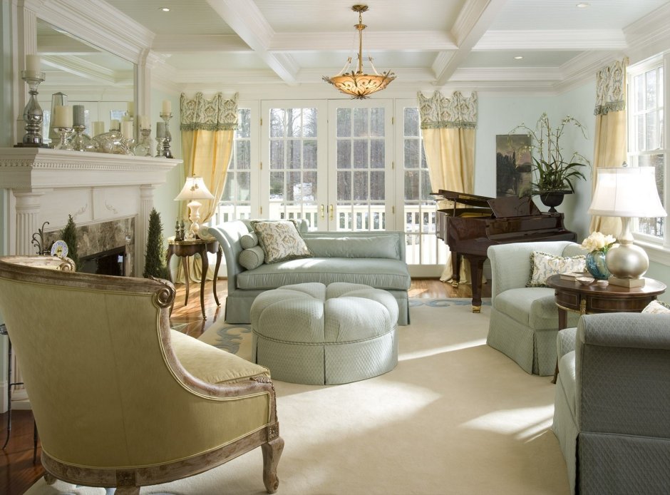 Living room french window design
