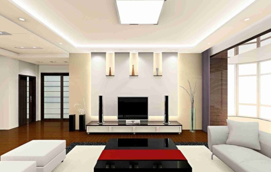 Living room drywall ceiling design