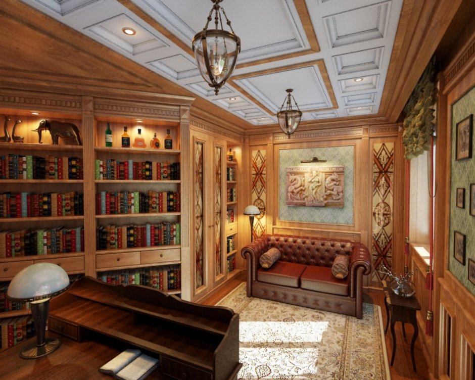 Victorian library room