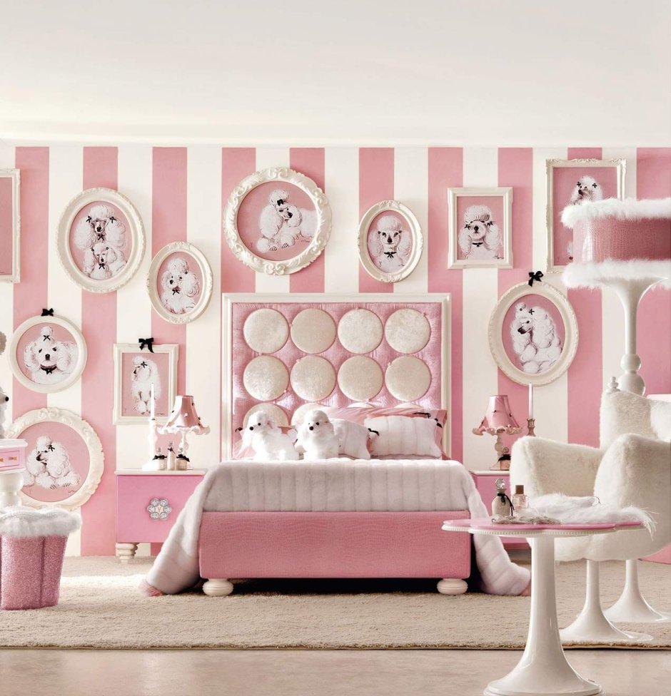 White pink room