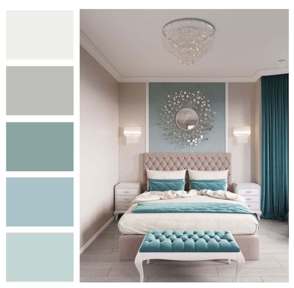 Teal and gray room