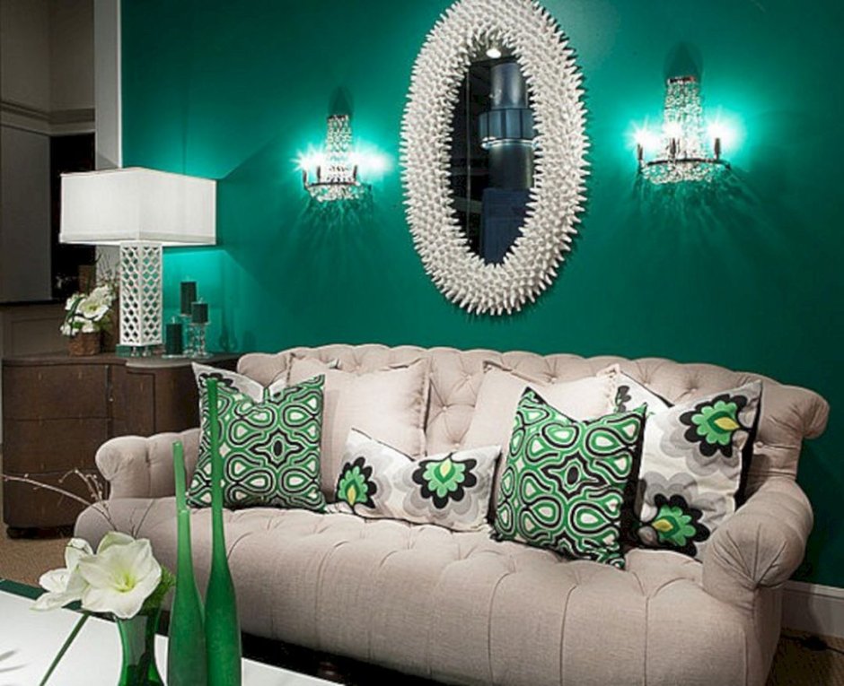 Emerald green room design
