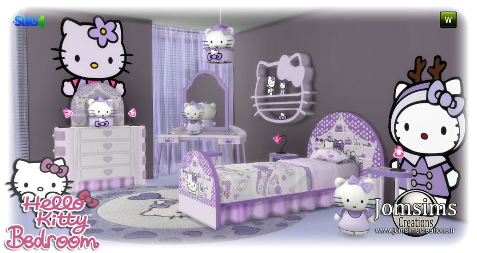 Bedroom hello kitty room decor