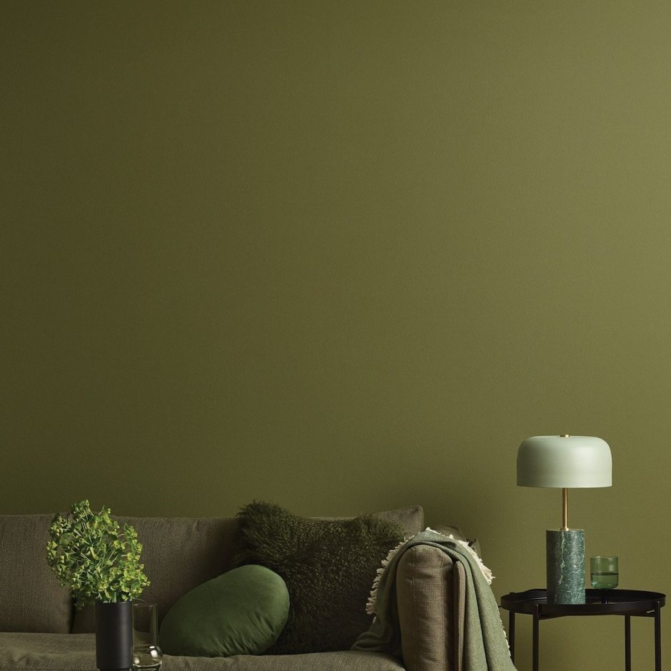 Olive green in living room