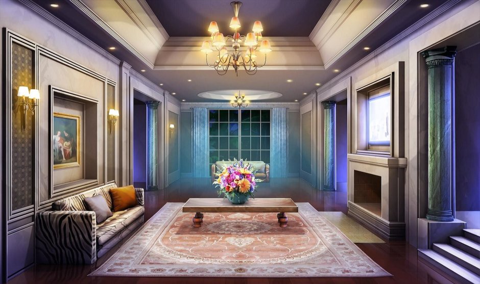 Anime background material-living room - Stock Illustration [100923226] -  PIXTA