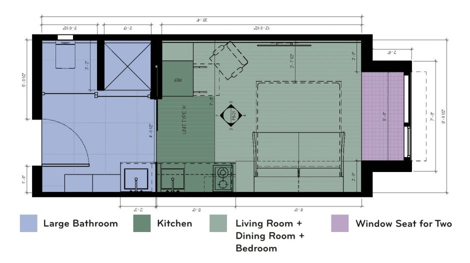 Bedroom layout for long narrow room